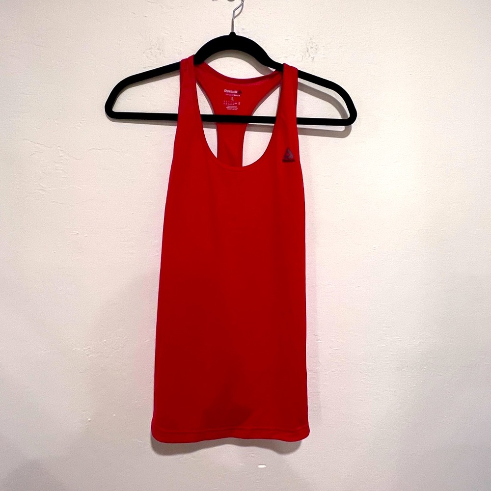 Womens Red Reebok workout tank top